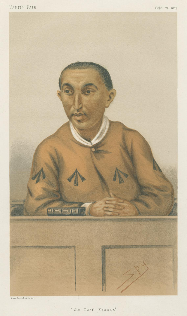 Ein Mann in weißem Hemd und dunkler Hose sitzt an einem Tisch und schaut ernst, mit dem Text "Die Rasenbetrügereien" unten auf dem Bild.