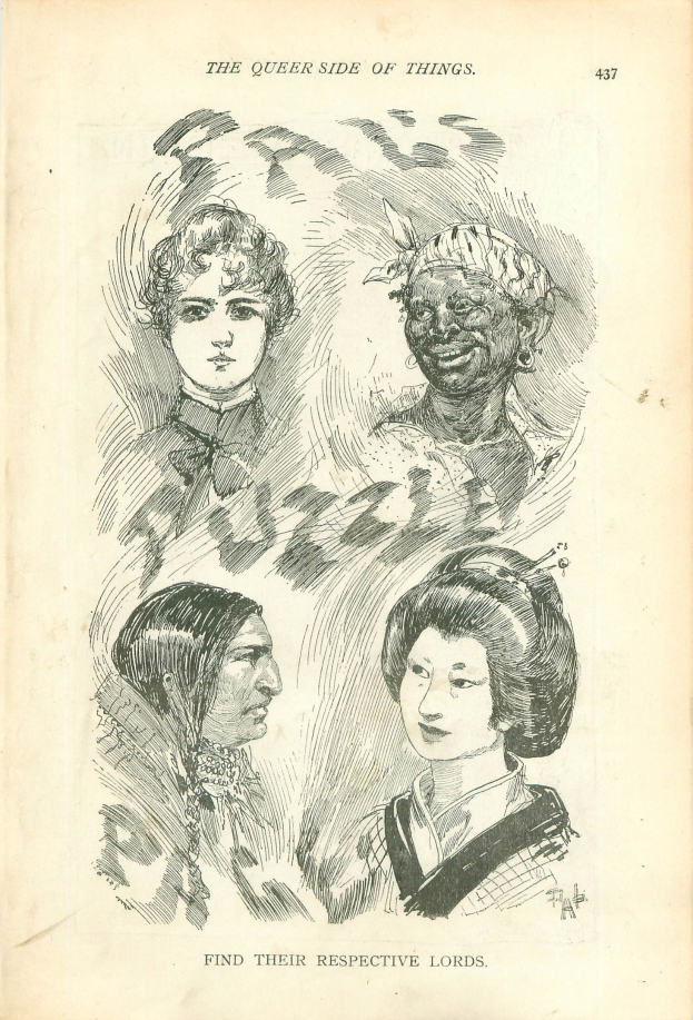 Altes Buch mit dem Titel "Die queer Seite der Dinge" mit einer Zeichnung von vier FrauenGesichtern auf dem Cover.