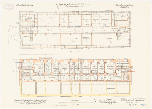 Ein detailliertes Grundrissbild des Stadtplatzes in Dresden, Deutschland, mit zahlreichen Räumen und begleitendem Text.