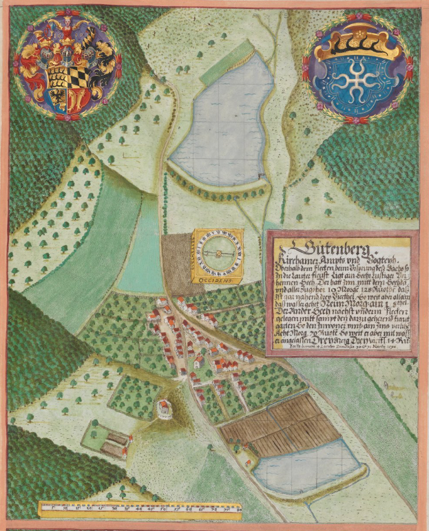 Eine detaillierte Karte von Hamburg, Deutschland, mit Straßen, Gebäuden und Logos mit Text.