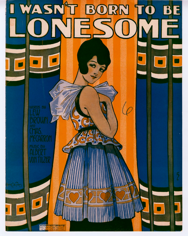 Eine Frau in einem weißen Kleid mit einem gemusterten Schal, ihr Haar ist zu einem Dutt gebunden, hat einen sanften Gesichtsausdruck; der Plakattext lautet "Ich wurde nicht geboren, um einsam zu sein" vor einem hellblauen Hintergrund mit verstreuten Sternen.